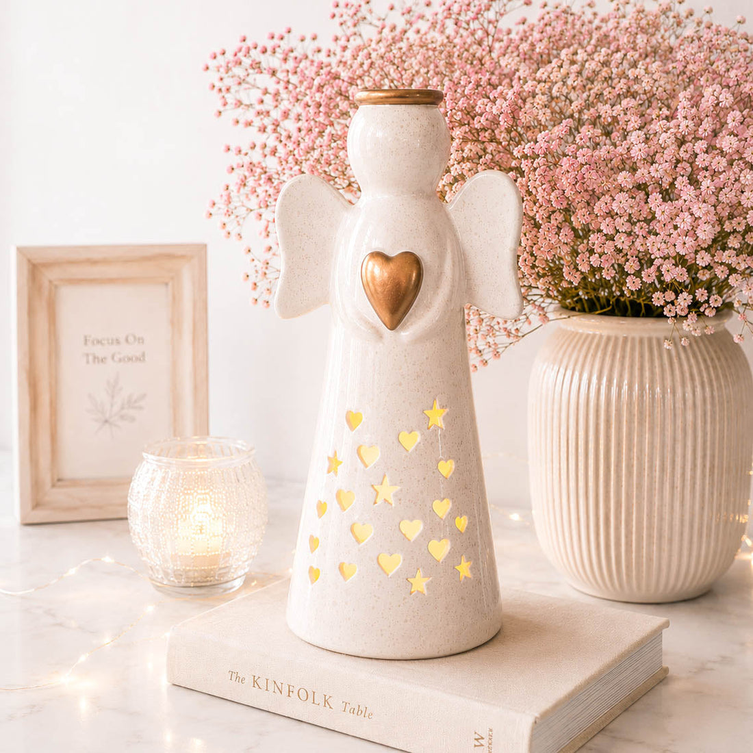 BACK AUG Large LED Angel Decoration with Heart