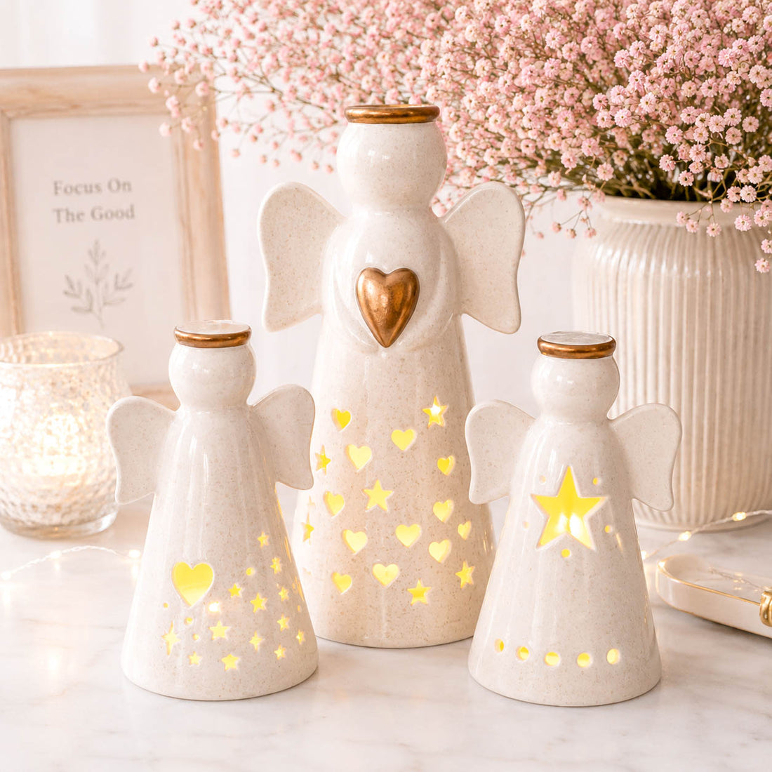 Small LED Angel Decoration with Star