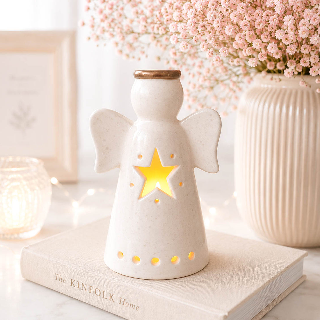 Small LED Angel Decoration with Star