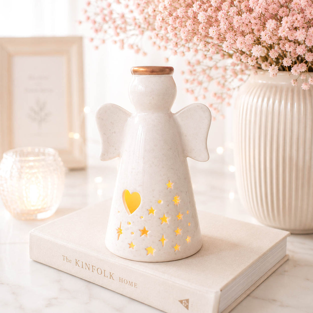 Small LED Angel Decoration with Heart