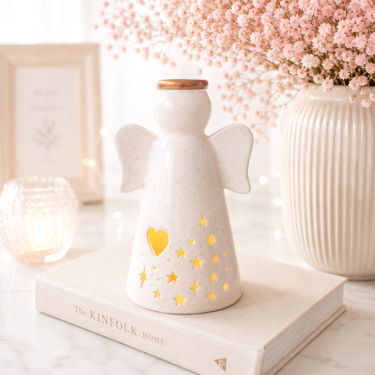 Small LED Angel Decoration with Heart