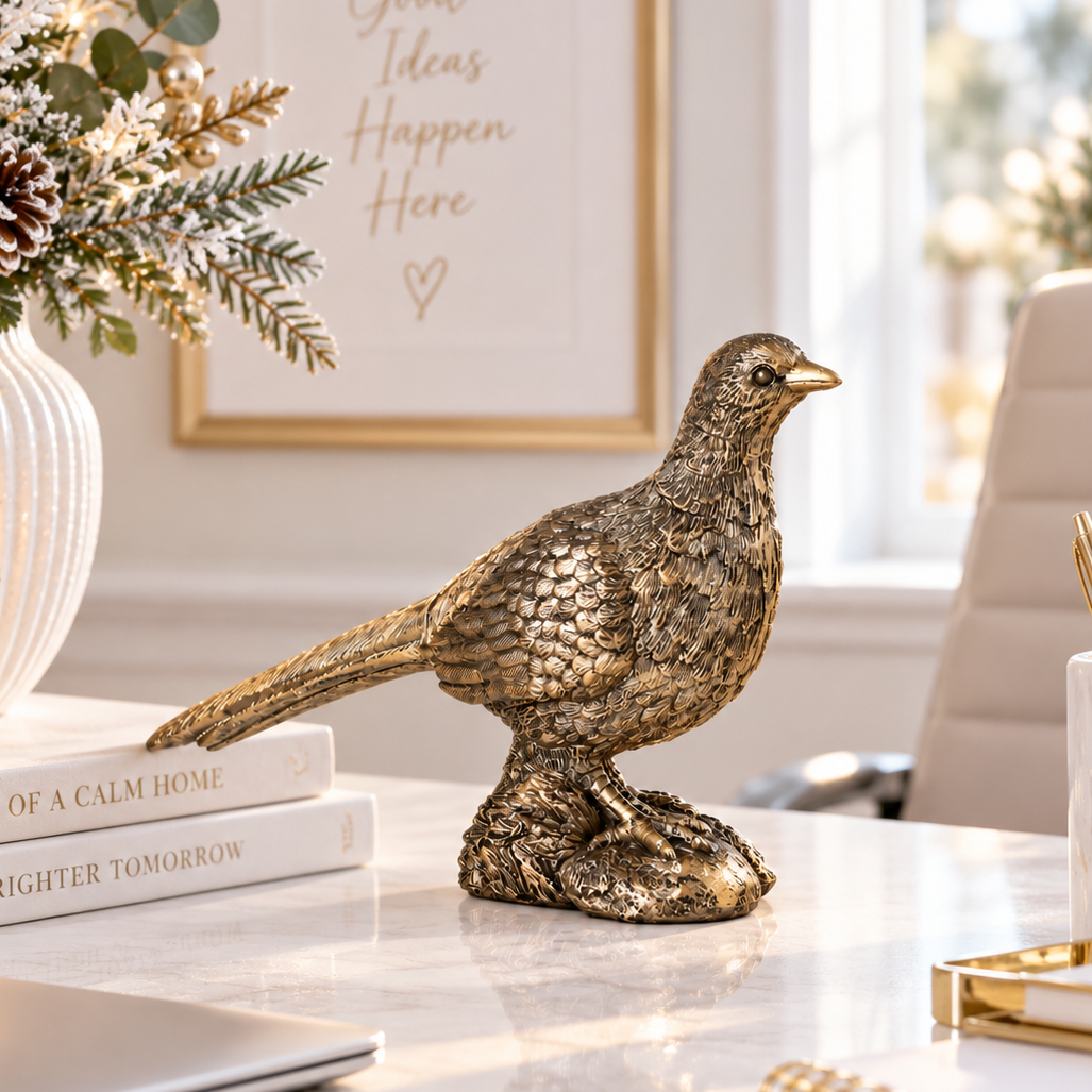Antique Gold Christmas Partridge