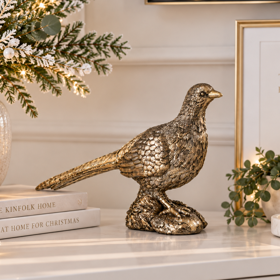 Antique Gold Christmas Partridge