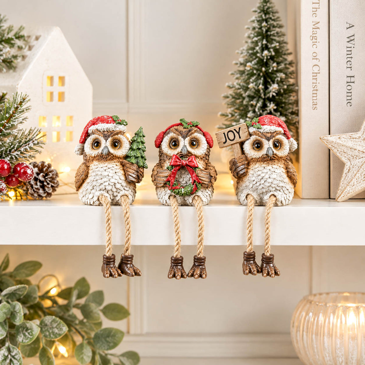 Christmas Owl Shelf Sitter