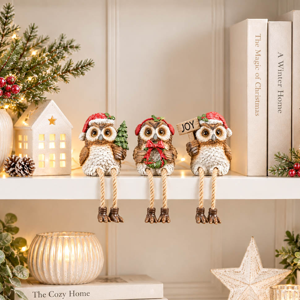 Christmas Owl Shelf Sitter