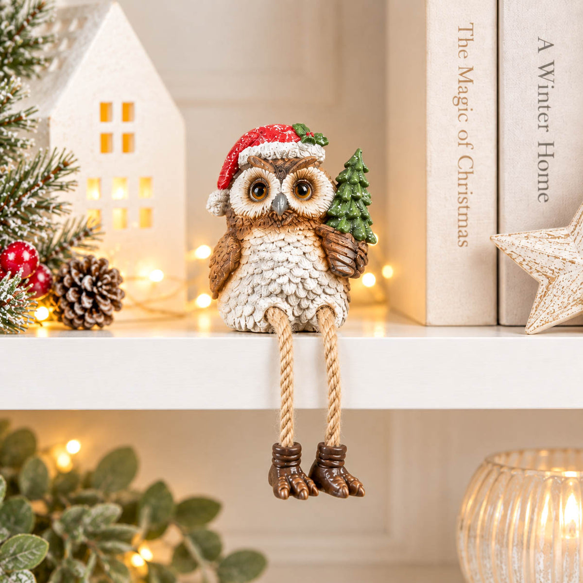 Christmas Owl Shelf Sitter