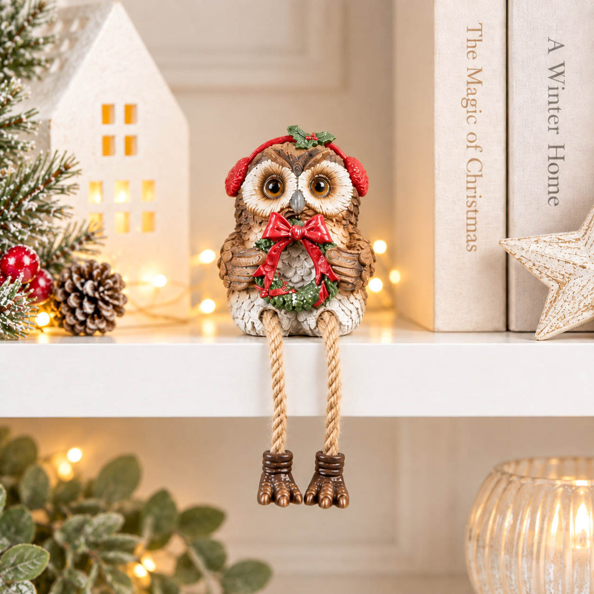Christmas Owl Shelf Sitter