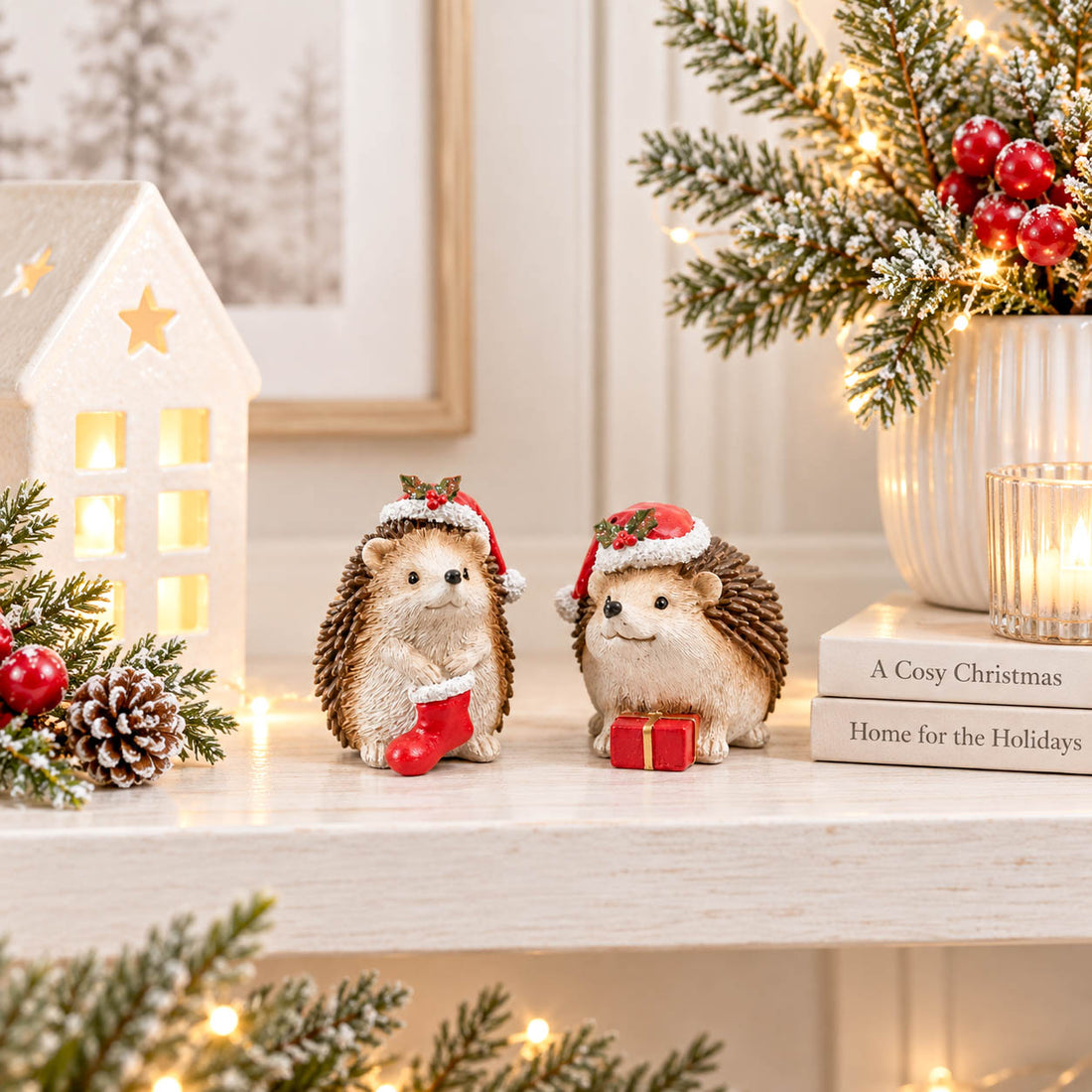 Mini Christmas Hedgehogs Set of 2