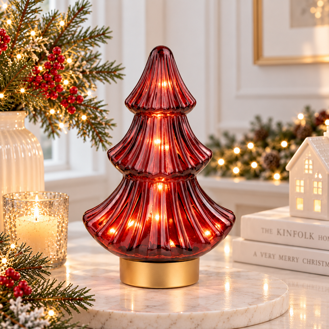 Red Christmas Tree Lamp