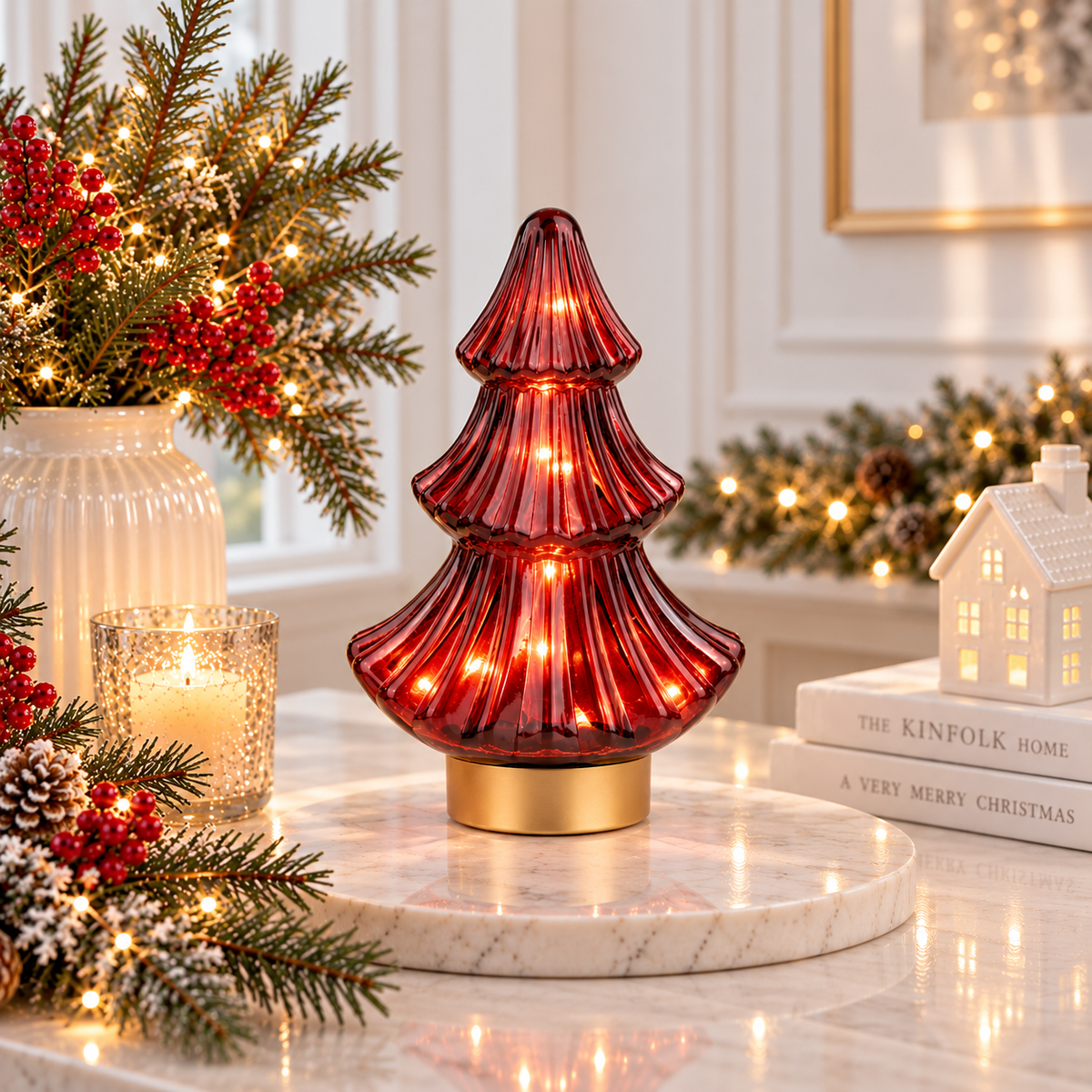 Red Christmas Tree Lamp