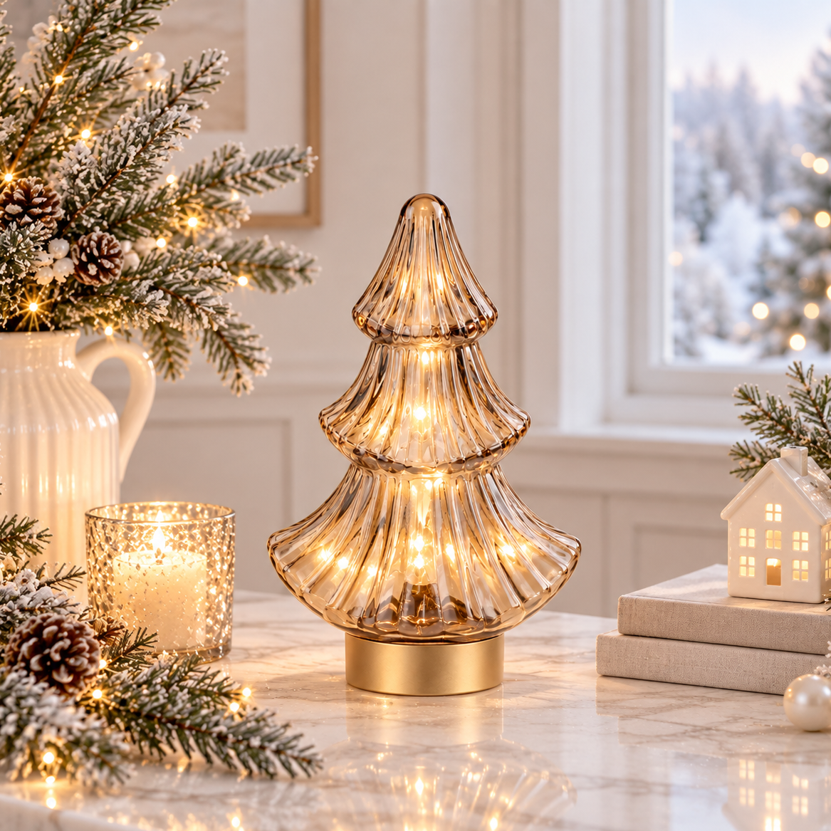 Champagne Gold Christmas Tree Lamp