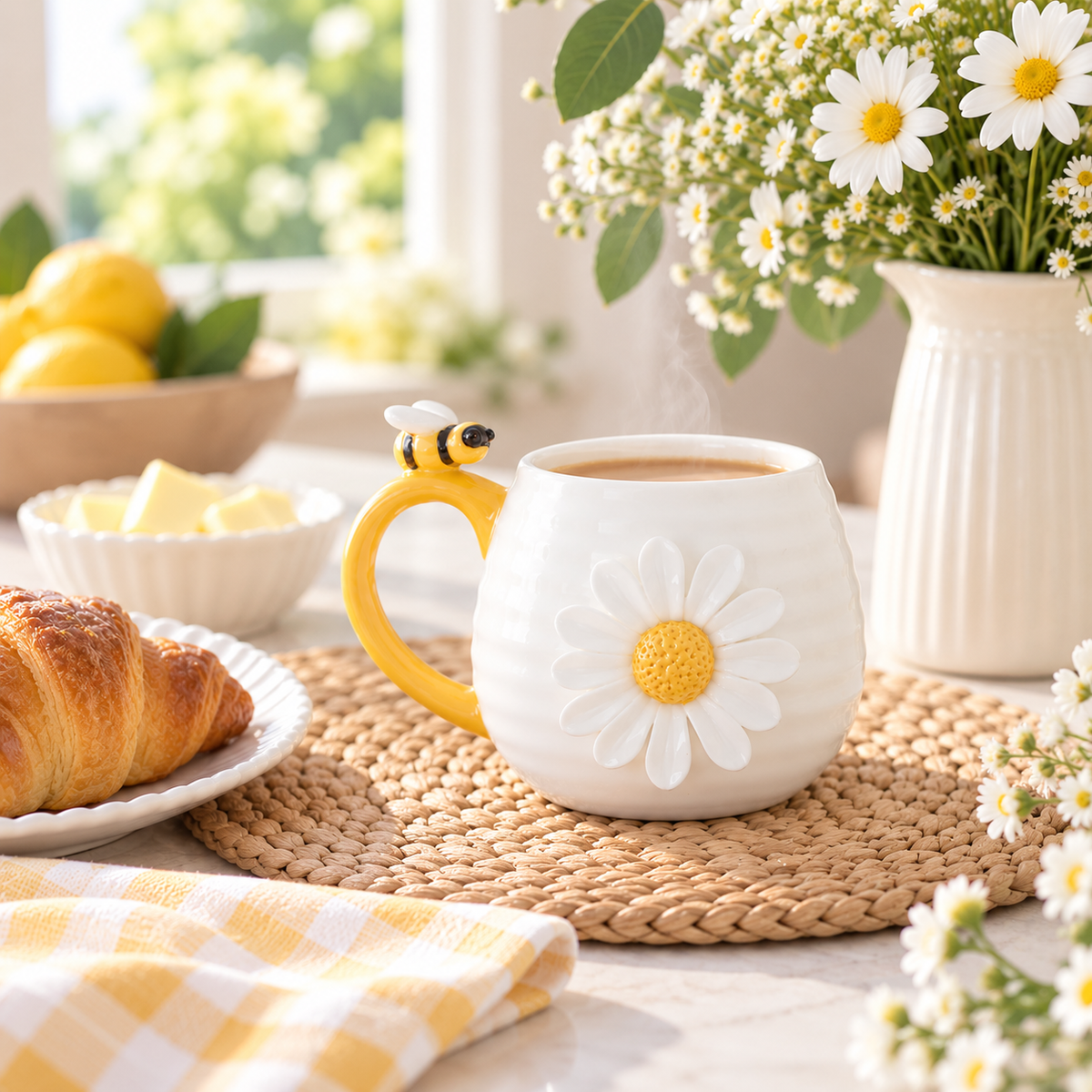 3D Daisy &amp; Honey Bee Mug
