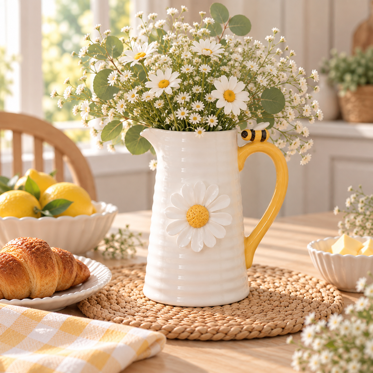 3D Daisy &amp; Honey Bee Flower Jug