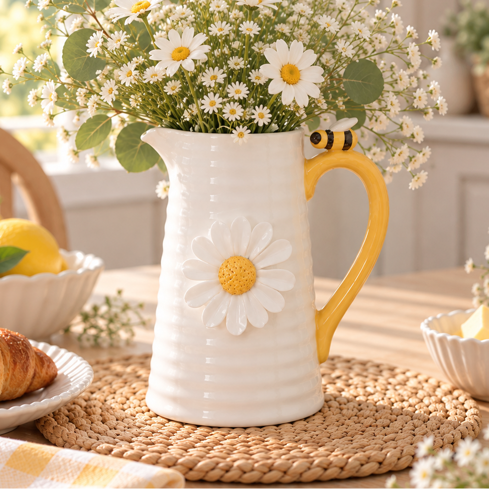 3D Daisy &amp; Honey Bee Flower Jug