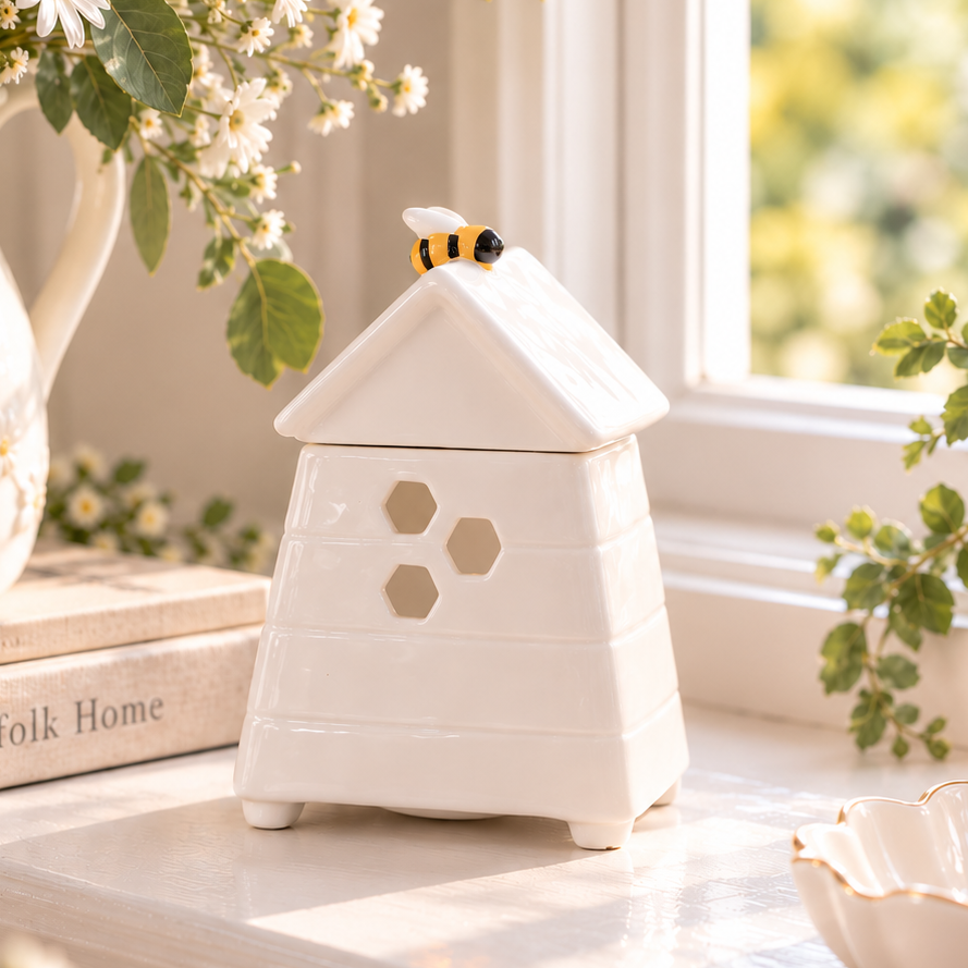 White Beehive Oil Burner &amp; Wax Warmer
