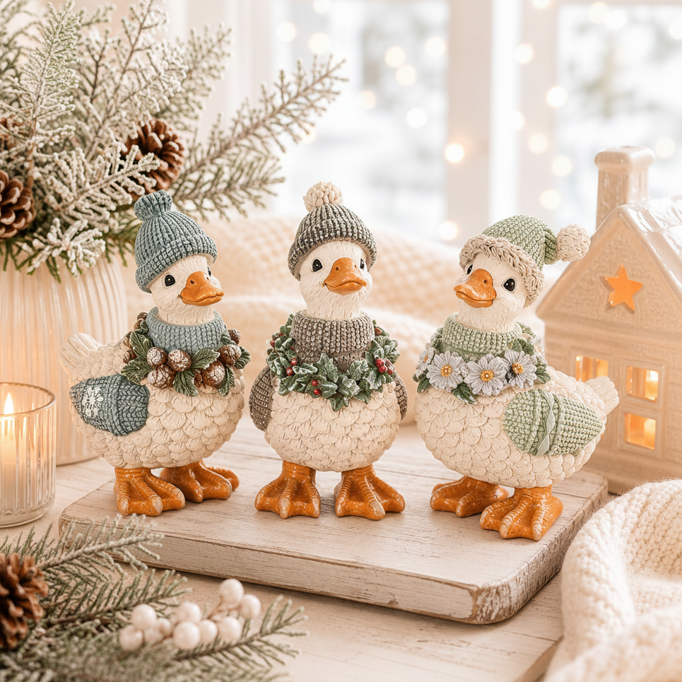 Winter Duck with Hat &amp; Scarf