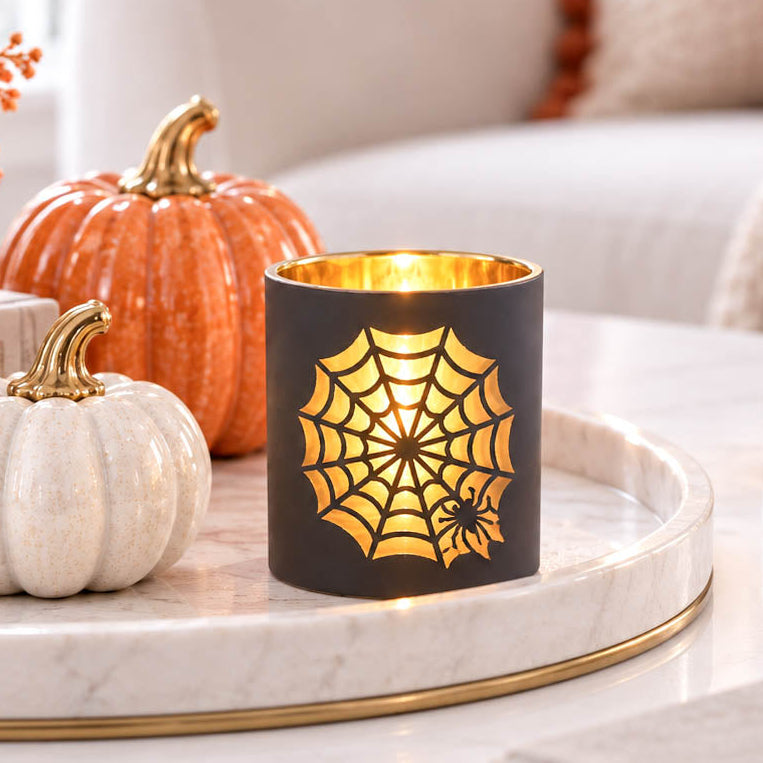 Black Cobweb Tealight Holder
