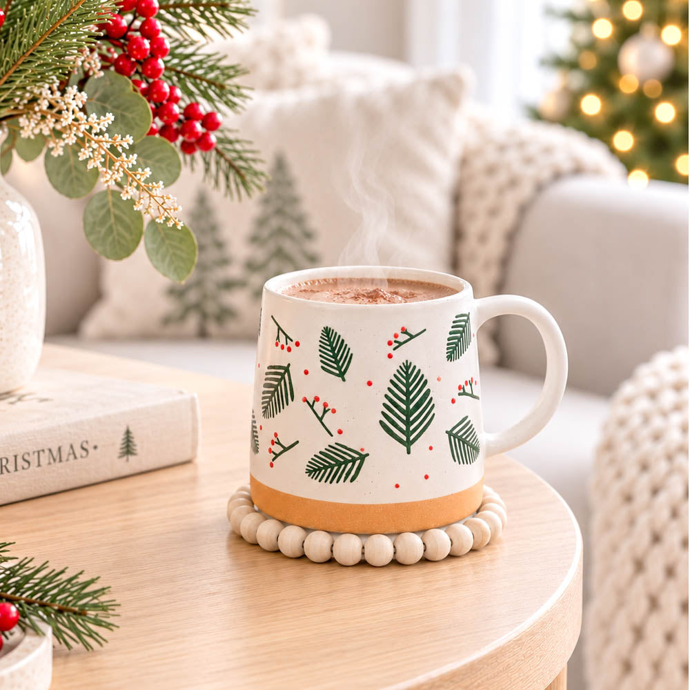Pine Sprigs &amp; Berries Stoneware Mug