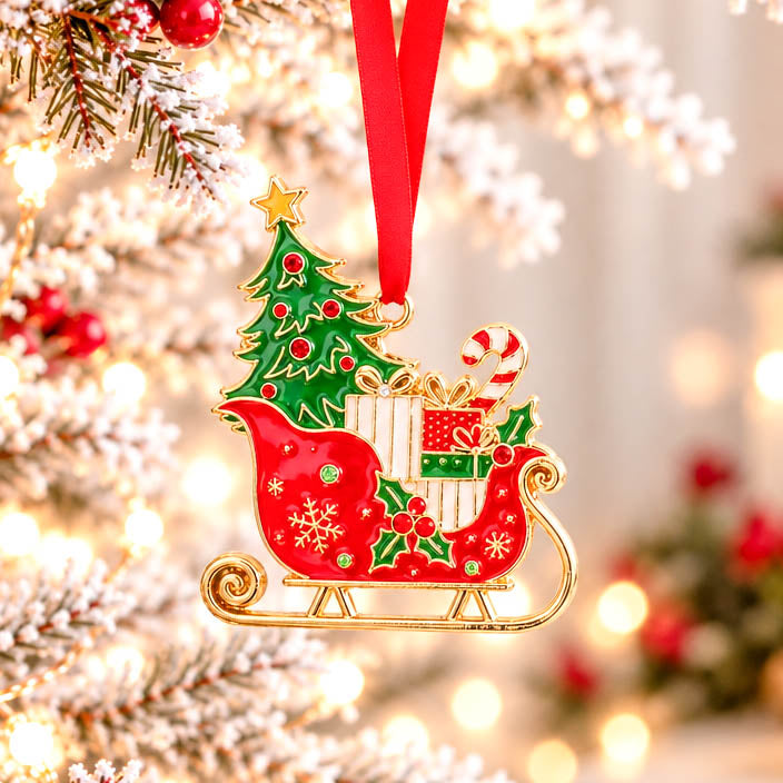 Christmas Treasures Sparkle Sleigh Tree Hanger