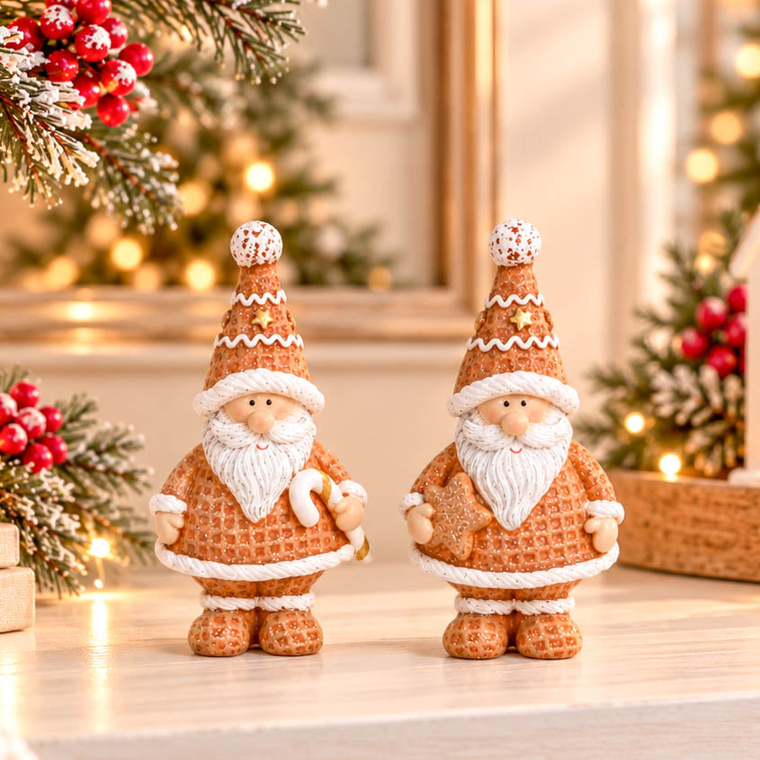 Standing Gingerbread Santa Set of 2