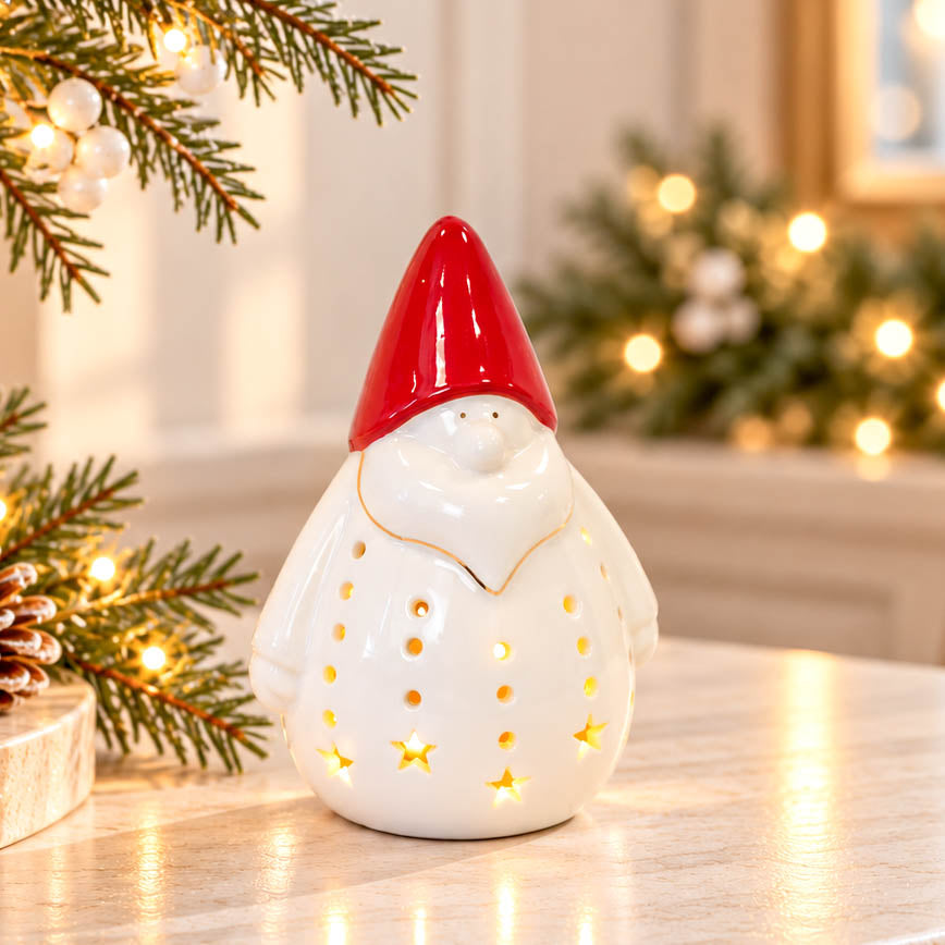 White LED Santa with Red Hat