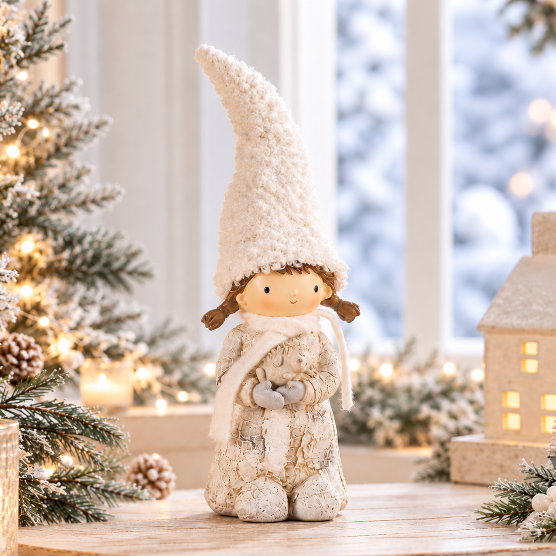 Winter White Festive Nordic Figure