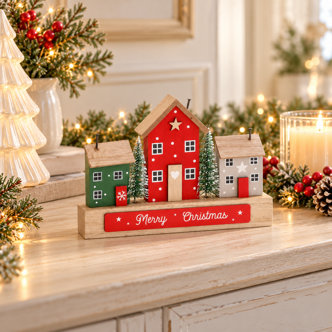 Merry Christmas Triple House Block