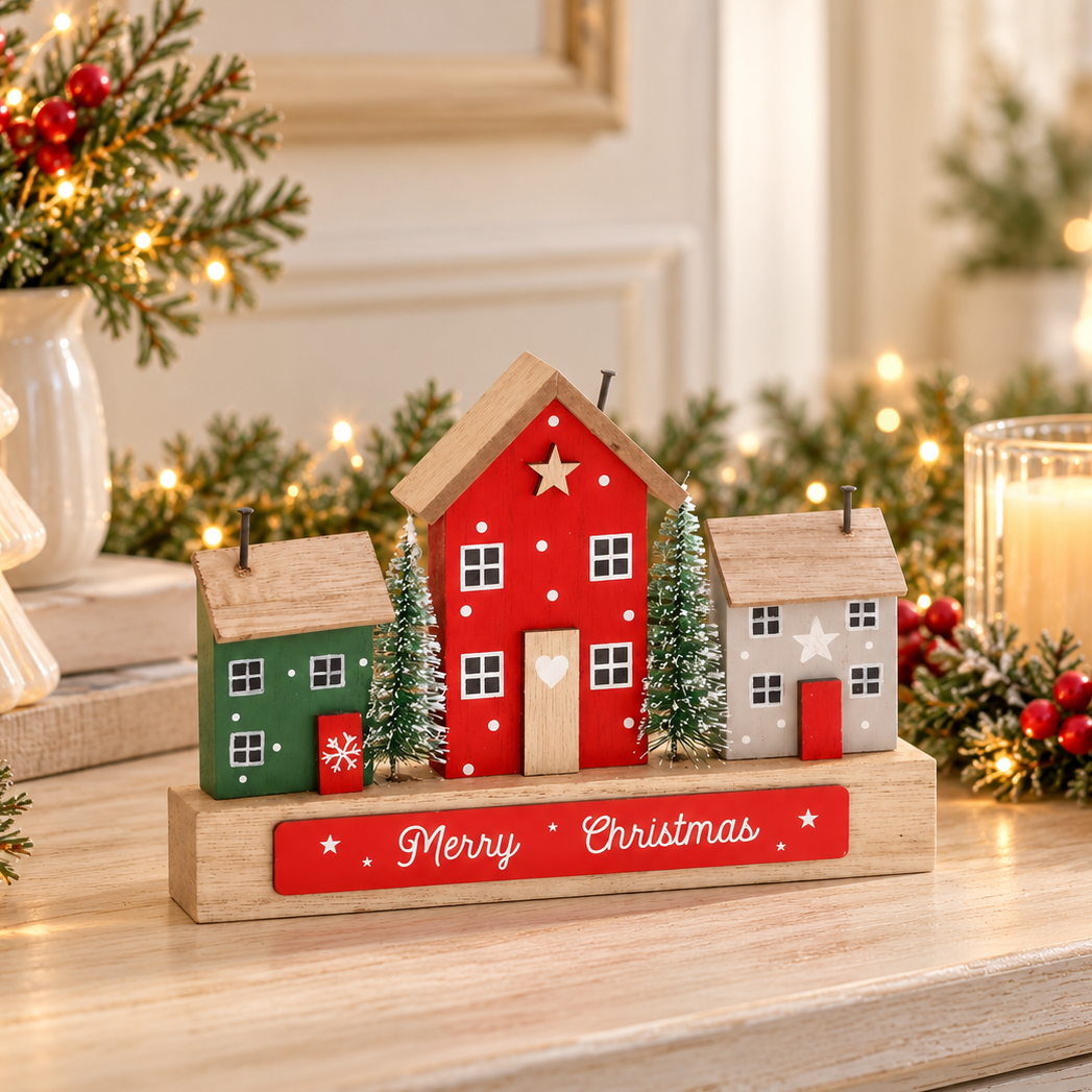Merry Christmas Triple House Block