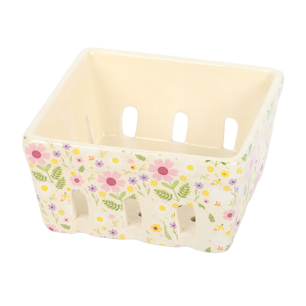 Daisy &amp; Duck Ceramic Berry Basket