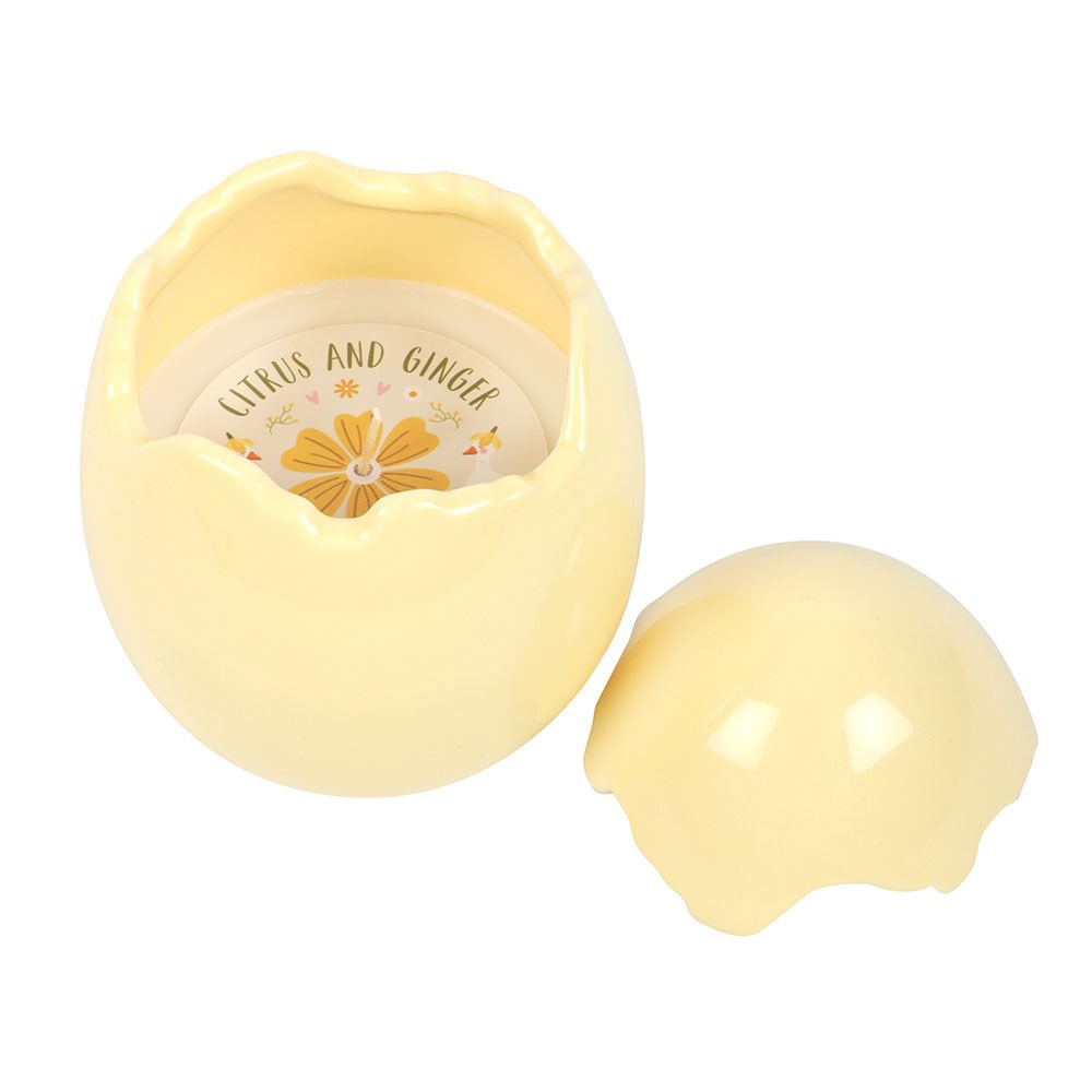 Citrus &amp; Ginger Yellow Egg Shaped Candle