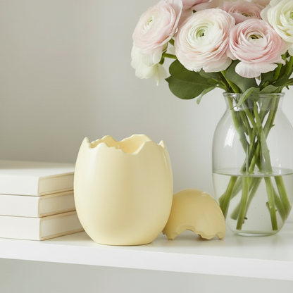 Citrus &amp; Ginger Yellow Egg Shaped Candle