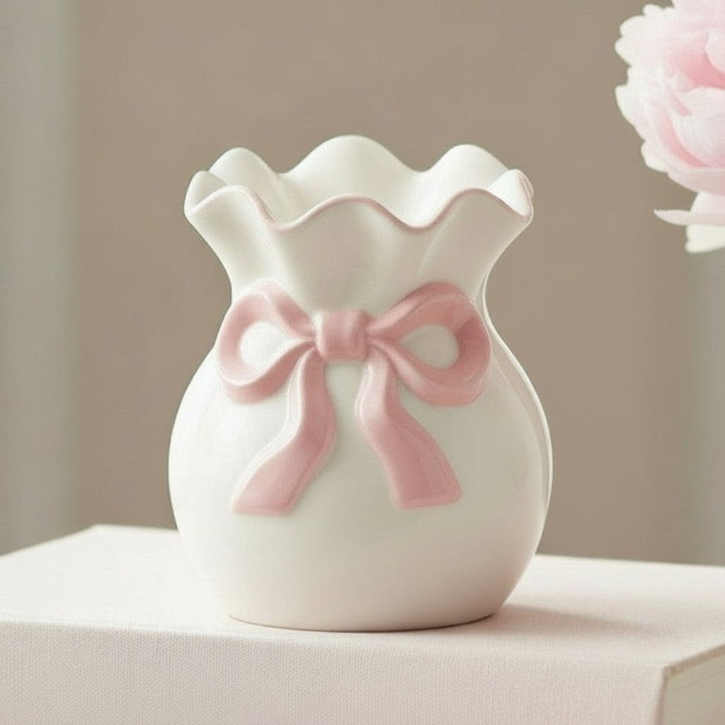 White &amp; Pink Bow Oil Burner