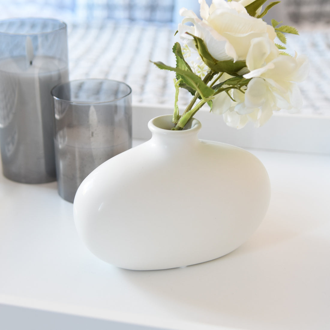 Bronte Matt Sateen White Vase