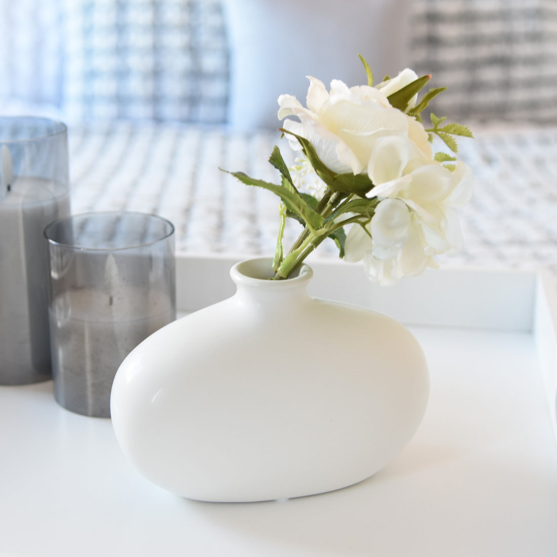 Bronte Matt Sateen White Vase