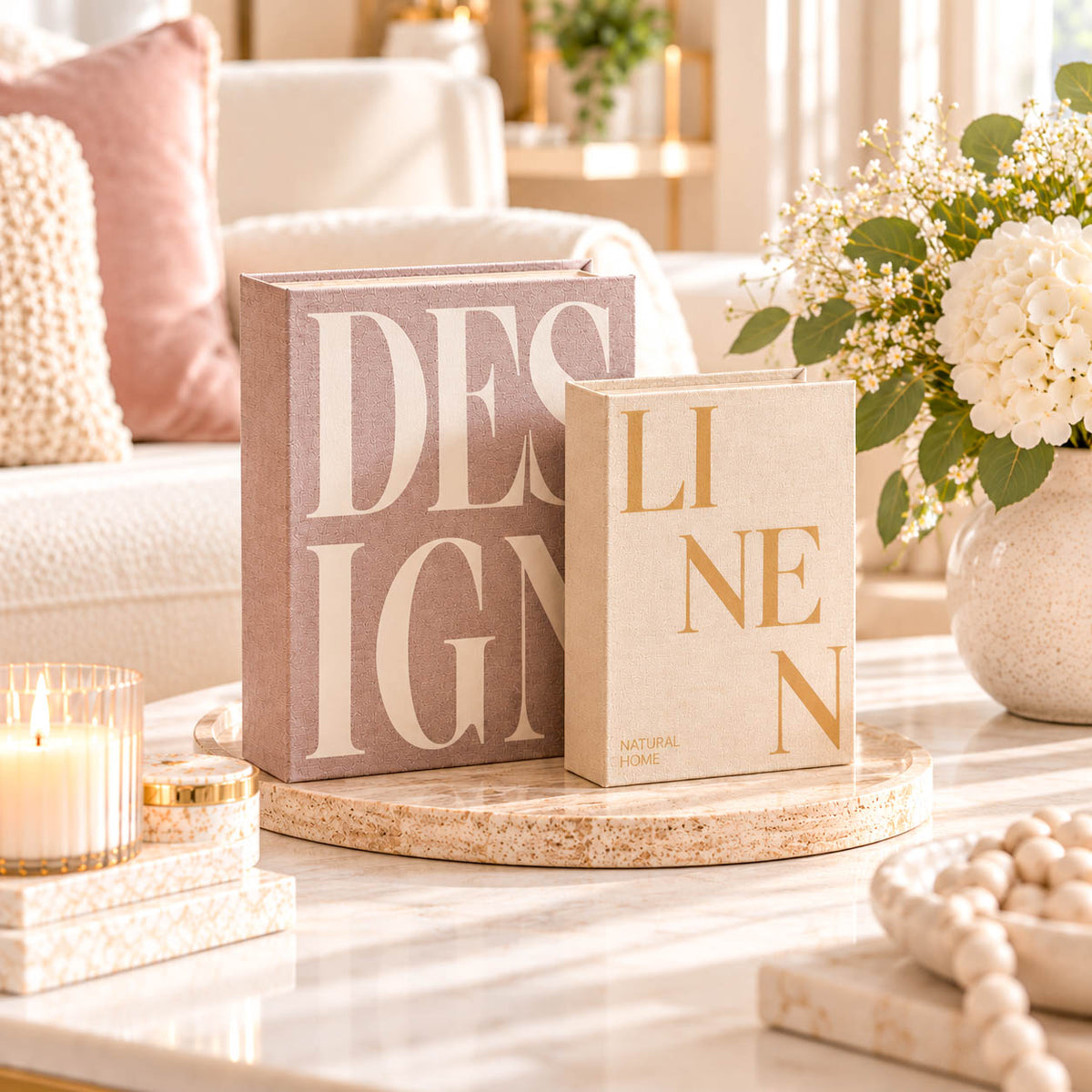 Natural Home Book Storage Boxes
