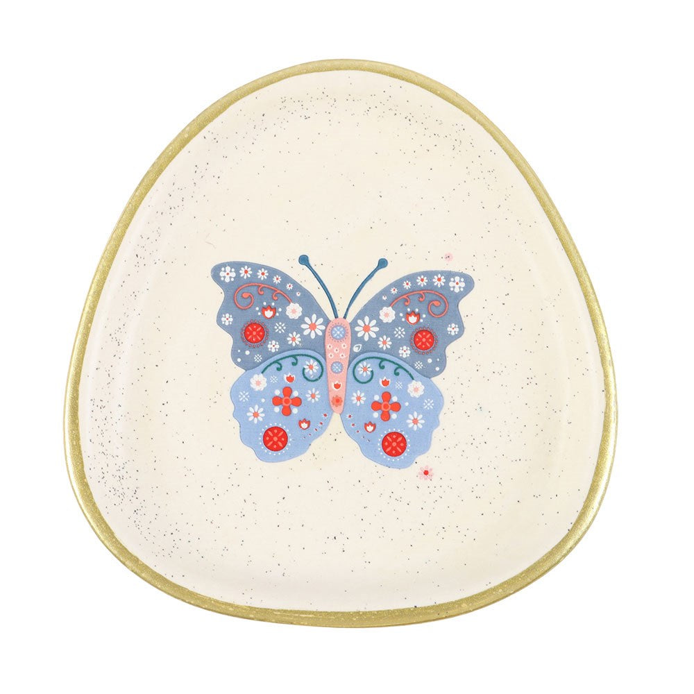 Floral Butterfly Trinket Dish