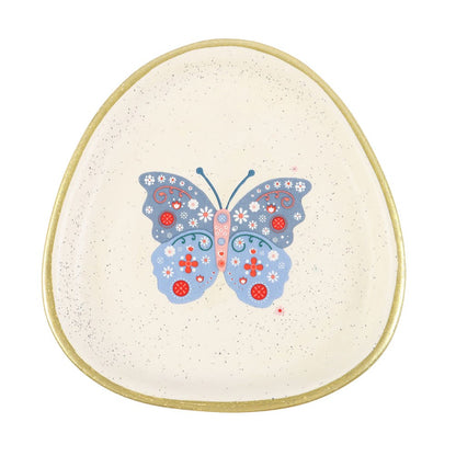 Floral Butterfly Trinket Dish
