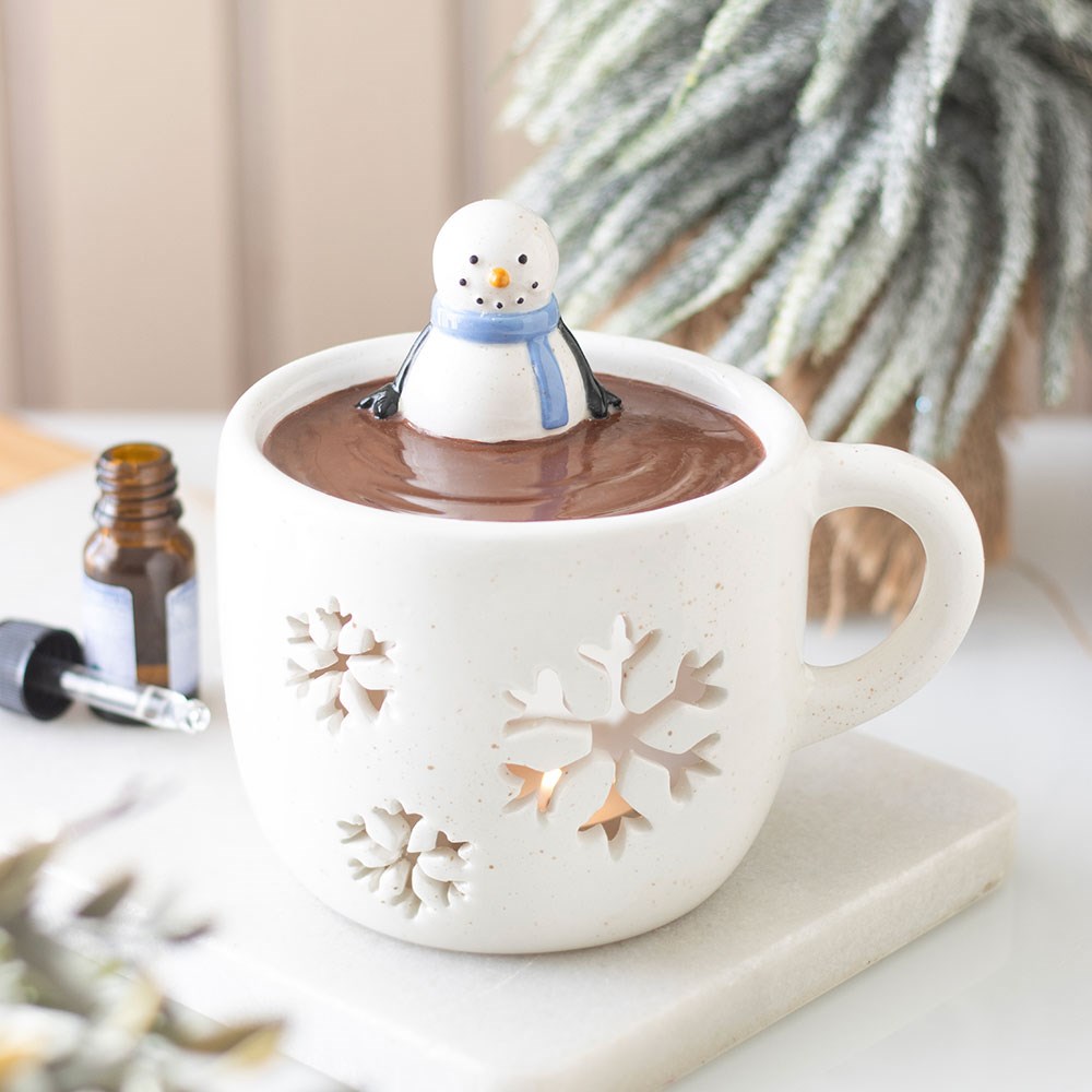 Snowman Hot Chocolate Oil Burner &amp; Wax Warmer