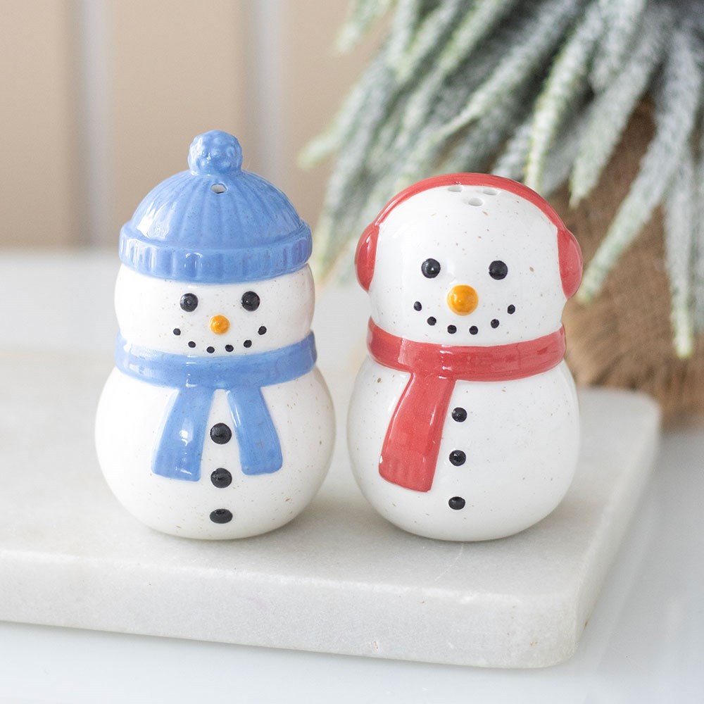 Winter Snowman Salt &amp; Pepper Shakers