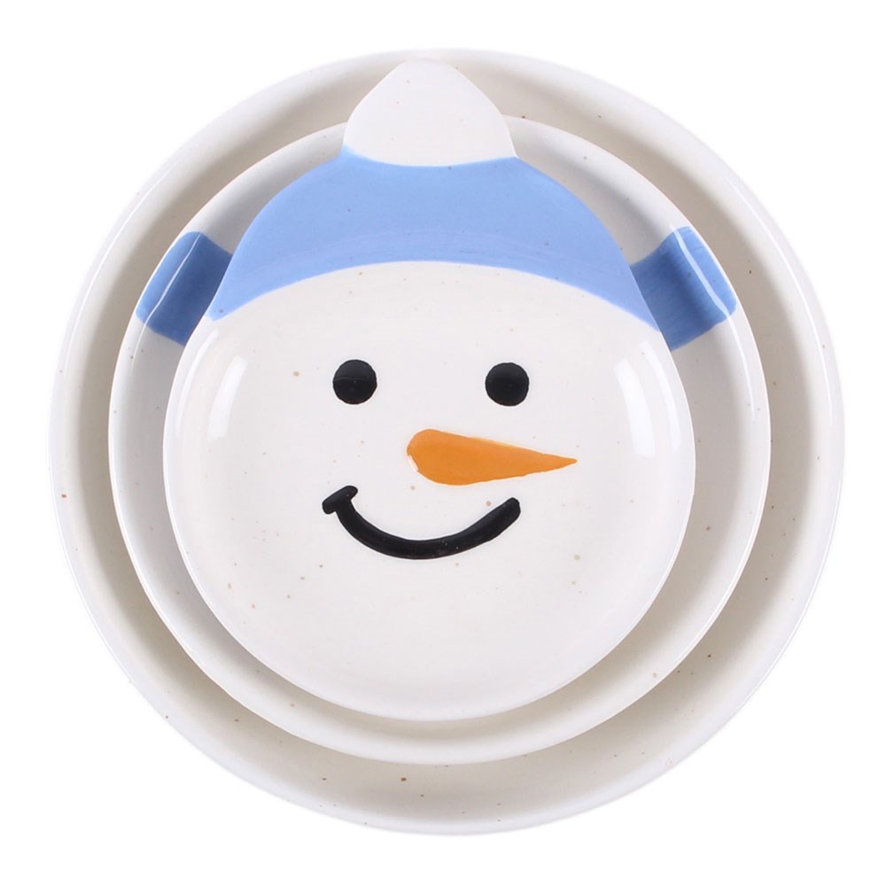 Set of 3 Winter Snowman Stacking Bowls