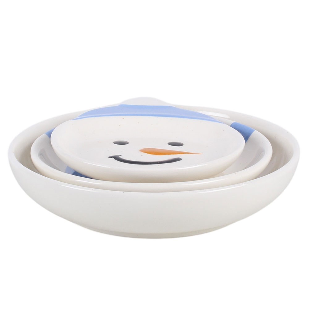 Set of 3 Winter Snowman Stacking Bowls