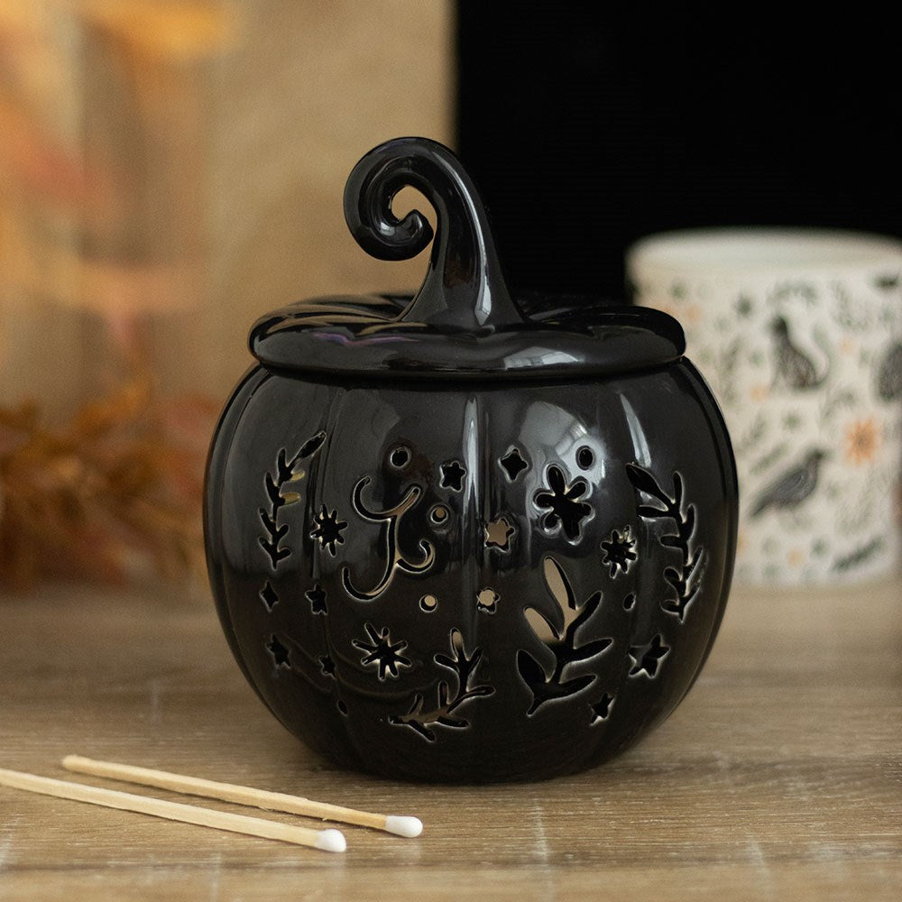 Black Folk Pumpkin Oil Burner &amp; Wax Warmer