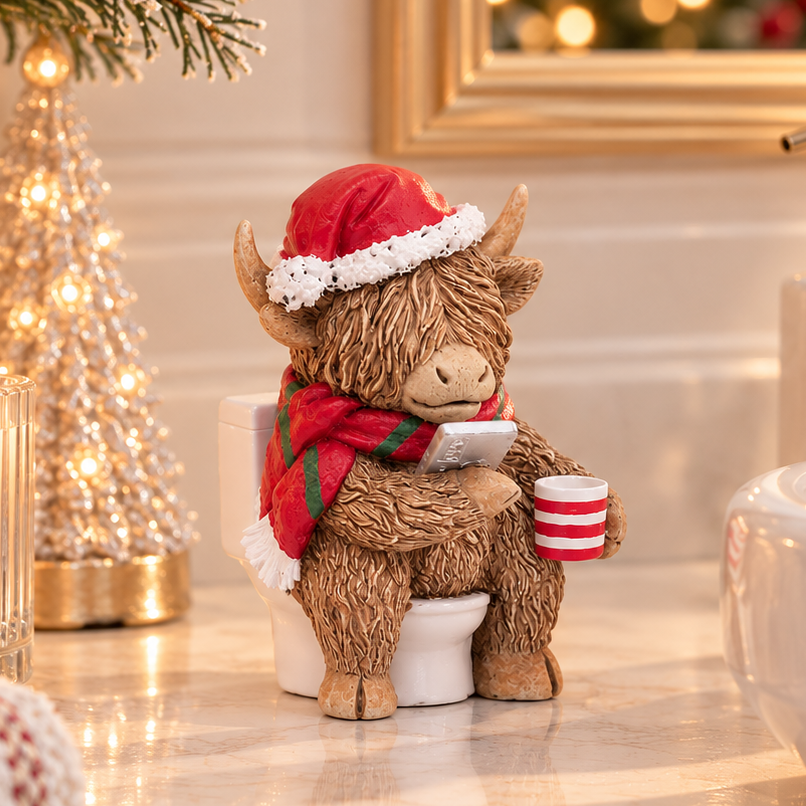 Christmas Highland Cow on Loo