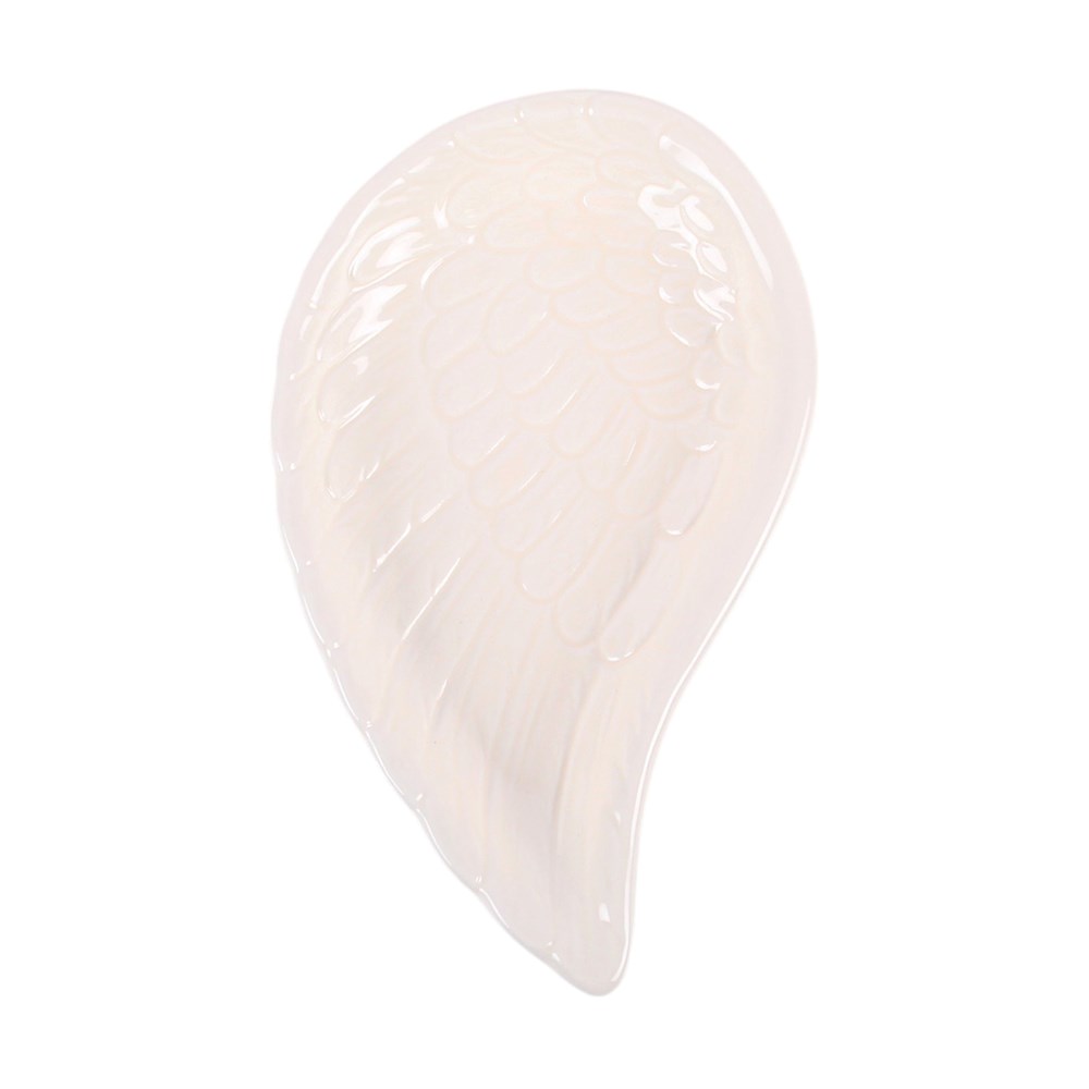 Off White Angel Wing Trinket Dish