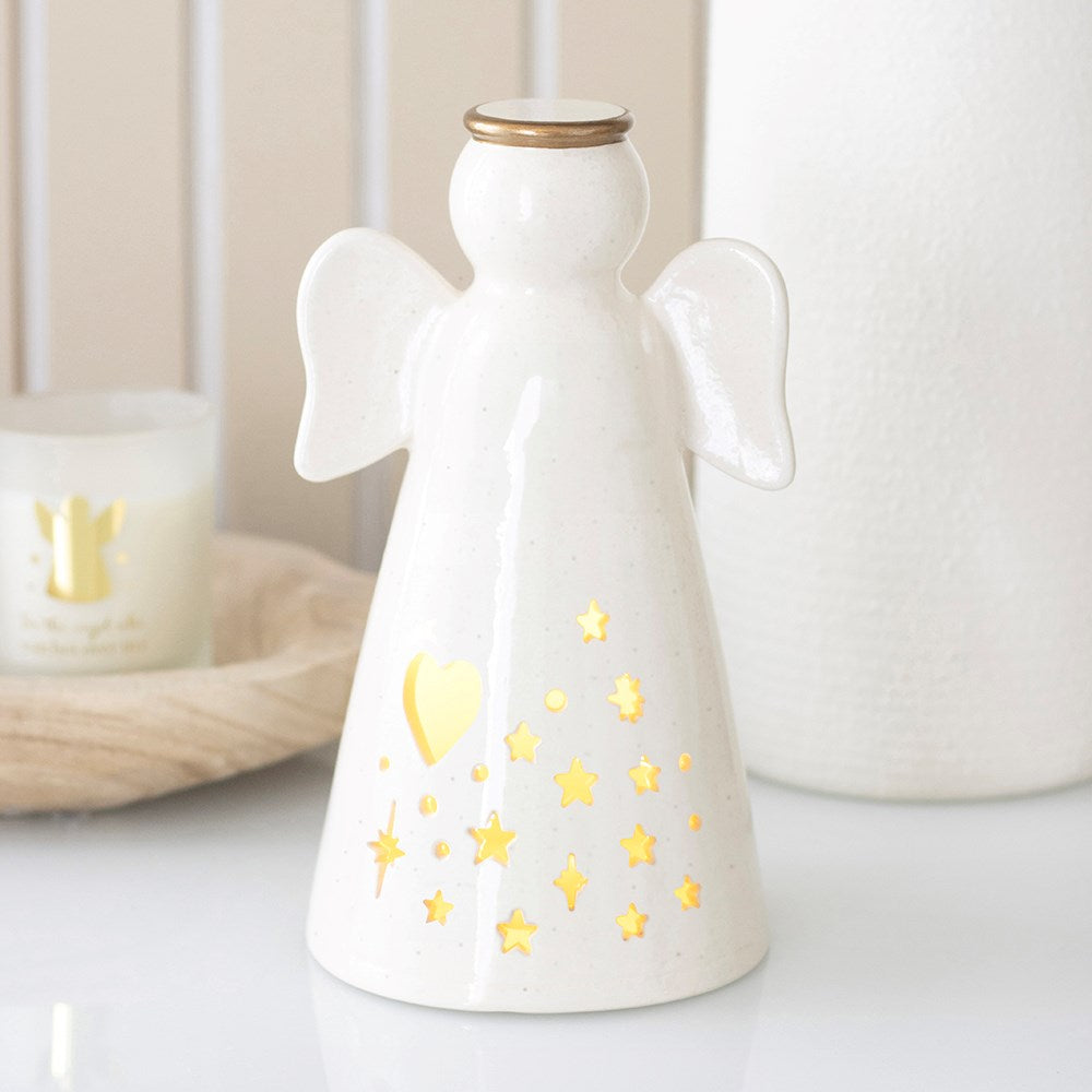 Small LED Angel Decoration with Heart
