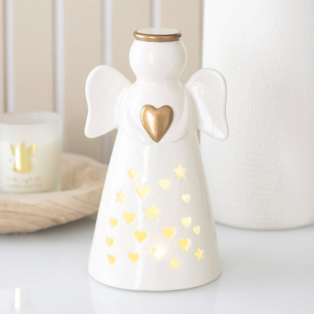 Large LED Angel Decoration with Heart