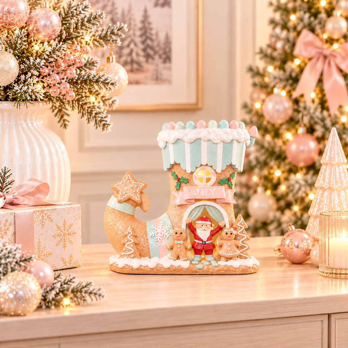 Gingerbread LED Boot House