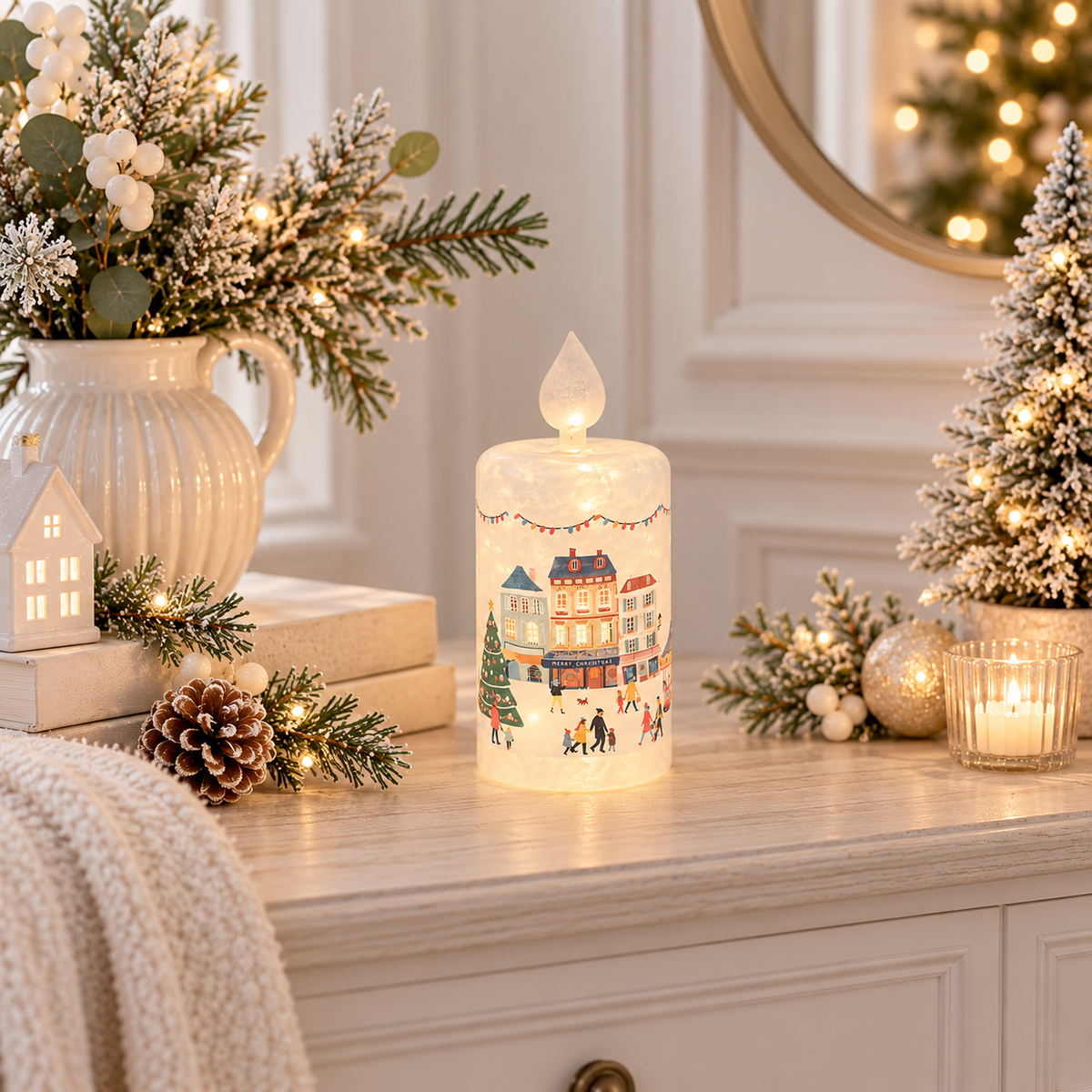 Tinsel Town Frosted LED Candle