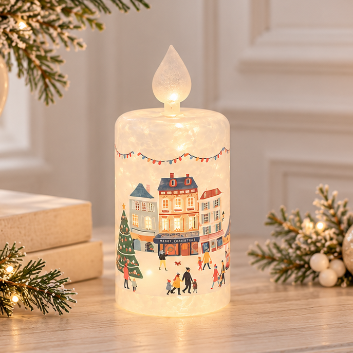 Tinsel Town Frosted LED Candle