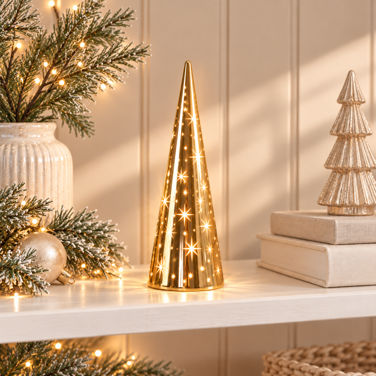 Gold Glass LED Tree